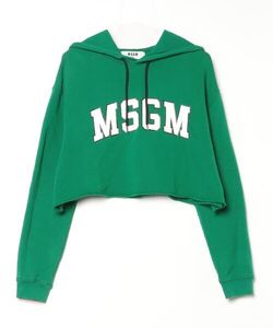 「MSGM」 プルオーバーパーカー X-SMALL グリーン レディース