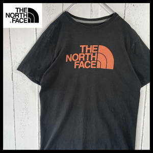 【USED】 ノースフェイス The North Face ビッグロゴ Tシャツ アウトドア 古着 ブラック（ Lサイズ ）☆送料無料☆