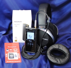 大人気 NW-ZX507+MDR-Z7 SDカード128G 新品イヤーパッド WALKMAN ZXシリーズ NW-ZX500シリーズ NW-ZX507（B） ブラック