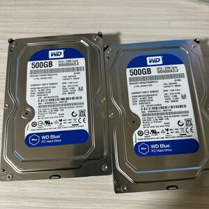 Y5/6(二枚セット):◇動作保証/◆使用0時間 WDC SATA 3.5インチHDD SATA 500GB WD5000AZLX