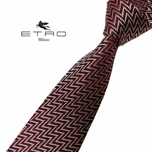 ETRO ネクタイ レジメンタル風柄 ストライプ風柄 エトロ USED 中古 m704