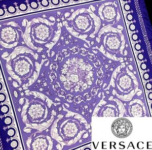 特大サイズ◇保管品◎Versace Baroque バロック柄 シルクスカーフAtelierversace ジャンニ ヴェルサーチ