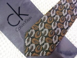 ♪2117S♪新品【刺繍 植物 葉っぱ 柄】カルバンクライン【Calvin Klein】ネクタイ