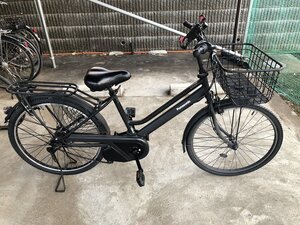 K13　中古電動アシスト自転車 1円売切り！パナソニック ティモ 黒 配送エリア内は送料3800円でお届けします