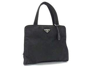 1円 PRADA プラダ テスートナイロン ハンドバッグ トートバッグ レディース メンズ ブラック系 FD6602