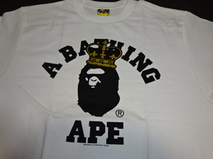 送料無料・新品未使用・A Bathing Apeアベイシングエイプ★CROWN APE HEAD TEE クラウン冠