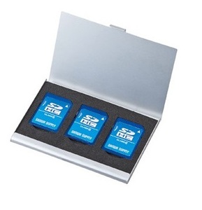 サンワサプライ アルミメモリーケース SD/microSD/薄型/3枚収納/