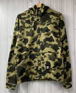 A BATHING APE アベイシングエイプ カモフラ柄 スナップボタン パーカー サイズM グリーン系