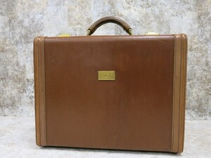 ■美品■dunhill ダンヒル■カーフ レザー 本革■ビジネス バッグ トランク■ライトブラウン ゴールド金具■ヴィンテージ■D11935