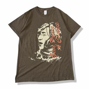 【00s】ジョン・レノン 「Give Peace a Chance(平和を我らに)」 楽曲名 プリントTシャツ M 半袖 クルーネック ビートルズ バンドTシャツ