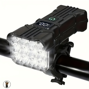 自転車用 ヘッドライト 12LED ホワイト USB充電式 ベル ホーン 1800mAh 明るい ランプ フロント 1000lm LEDライト 防水 小型ライト t4171