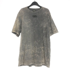 ディーゼル DIESEL T-JUST-G1 オーバルロゴ タイダイ Tシャツ カットソー 半袖 XL グレー A08532 国内正規 メンズ