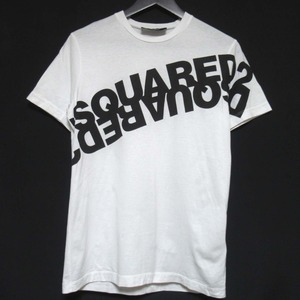 美品 20SS DSQUARED2 ディースクエアード レターロゴ プリント クルーネック ショートスリーブ 半袖 Tシャツ カットソー XXS ホワイト