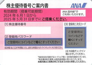 即決　番号通知★ANA　全日空　株主優待券 2025年5月まで　9枚まで可能★ピンク