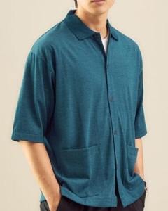 +未使用品+ UNITED ARROWS green label relaxing ドライ ウールミックス 前開き ポロシャツ -吸水速乾・ウォッシャブル- M