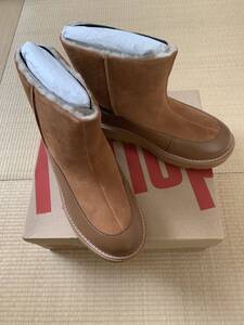 70.新品　未使用 定価28,000円[フィットフロップ] コンフォート fitflopブーツ ELIN SUEDE ANKLE BOOTS レディース キャメル　EUR36