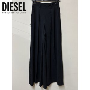 正規品/サンプル品/W26■アウトレット品■定価52,800円■DIESEL ディーゼル レディース ワイド パンツ カットオフ加工 ブラック P178