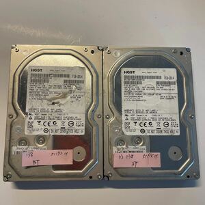 使用時間51192-51194/中古パーツ　3.5 SATA 3TB 1台 正常 HGST HUS724030ALA640 動作品　2個セット