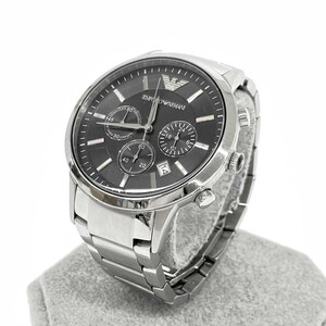 ◆EMPORIO ARMANI エンポリオアルマーニ 腕時計 クロノグラフ◆AR-2434 シルバーカラー SS メンズ ウォッチ watch