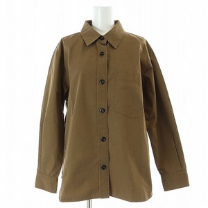 マーガレットハウエル MHL. DRY COTTON POPLIN SHIRT mh resell シャツ カジュアル 長袖 ポケット 2 M 茶 ブラウン