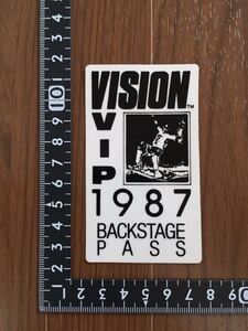 80s VISION VIP BACKSTAGE PASS オールド ビンテージ ステッカー 新品未使用品 デッドストック ビション ストリート ウエアー OLD vintage