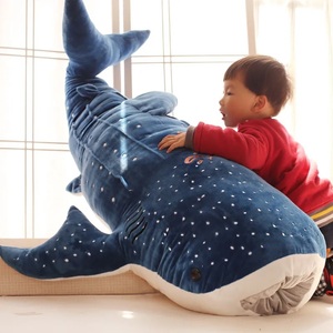 デッカイ！ ▲ 約100㎝ ビックサイズ 青い サメ ジンベエ 抱き枕 ぬいぐるみ ▲ ふわふわ ぬいぐるみ クジラ 柔らかい 動物 枕 F506