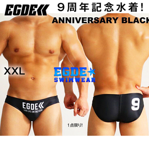 EGDE【貴重なXXL！光沢！激レア！9周年記念！廃盤品！】9周年記念 競パン 水着 スイムウェア スイムビキニ 黒 XXLサイズ