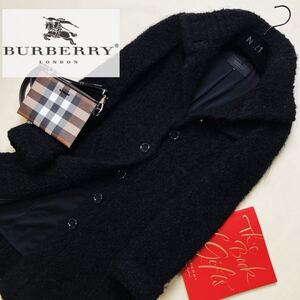 e6 未使用級　高級ふんわりモヘア纏う　参考価格18万●BURBERRY バーバリー●華やかなシルエット〜高級トレンチコート バーバリーコート 38