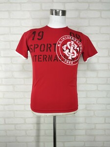 送料無料 ブラジル ポルトアレグレ サッカーチーム インテルナシオナル 公式 Tシャツ 速乾 赤 ブラジル製 ロゴ Tシャツ 日本S 193