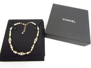 CHANEL シャネル ココマーク スター パール ネックレス 約38～45cm ▼SB5366