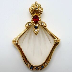 ソ付き!!Christian Bernard(クリスチャンバーナード)◆K18 天然マルチストーンペンダントトップ◆N 約17.0g diamond pendant FA3/FA3