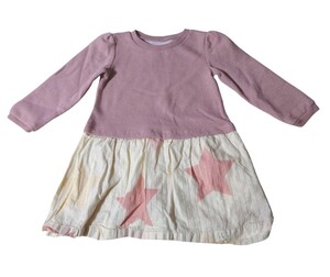 babyGAP ベビーギャップ 裏起毛ワンピース チュニック 100cm 3years 切替素材ワンピース 春トップス