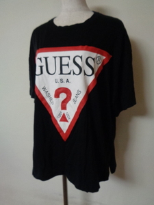 GUESS ゲス SIGNATURE LOGO ロゴ 半袖Tシャツ ブラック サイズM 