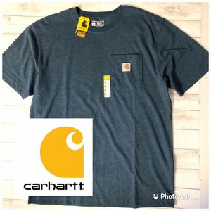 タグ付き新品　未使用　カーハート　carhartt M ルーズフィット　ポケT 杢ネイビーブルー