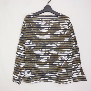 SOPHNET. ソフネット OVER PRINT BORDER BOAT NECK CUT & SEWN ボートネック ボーダー迷彩 長袖カットソー ロンT CAMOUFLAGE M SOPH-150071