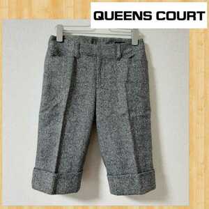 定価15000円 QUEENS COURT クイーンズコート ツイードパンツ ハーフ ひざ丈 1