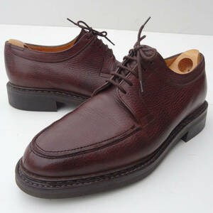 良好 名作 JOHN LOBB HARDINGTON 　Uチップ　シボ　グレインレザー Uチップ レザーシューズ ジョンロブ ダークブラウン7シューツリー付き