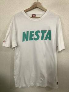 NESTA ネスタブランド　ロゴプリント　半袖Tシャツ　ホワイト　ストリート　メンズ　古着　L