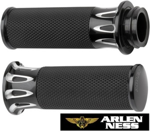 ARLEN NESS 2019 まで 電子スロットル車 用 ディープカット・フュージョン グリップ ブラック DS 0630-1036 GRIP DEEP CUT TBW BLK 07-319