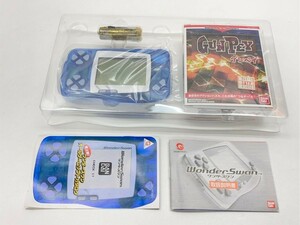 N228-K32-4865 BANDAI バンダイ WS WonderSwan ワンダースワン スケルトンブルー GUNPEY グンペイ 箱付き 通電確認OK