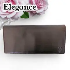 Elegance エレガンス 長財布 2つ折り メンズ ブラウン