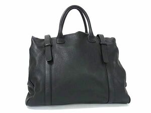 1円 ■極美品■ GIORGIO ARMANI ジョルジオアルマーニ レザー ビジネスバッグ ハンドバッグ トート 書類かばん メンズ ブラック系 FD2507