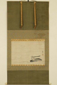 【真作 江戸動物画】掛軸「円山応挙 鶺鴒図」二重箱 江戸中期 絵師 円山派祖 狩野派石田幽汀門下 絵画