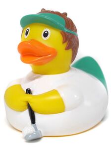 ラフ＆スウェル　ラバー製アヒルのオモチャ 「DUCK GOLFER」 ドイツ発のブランドLilalu（リラル）のラバーダック　美品