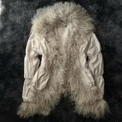 y2k rare bungee cord fur down jacket ギャル