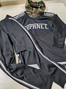 サイズ：M　セットアップ　日本製　SOPHNET.(ソフネット) / プルオーバーパーカー とジャージトラックパンツ　黒定価:29160+25920円