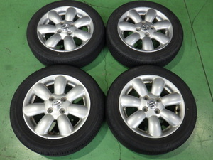 スズキ MRワゴン MF33S タイヤホイール4本 14インチ 4.5J +45 4H PCD100 155/65R14 【管理番号 2981 RB7-501】中古【大型商品】