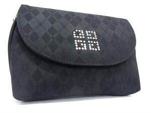 ■美品■ GIVENCHY ジバンシィ ナイロン ミラー付き メイク 化粧ポーチ マルチケース 小物入れ レディース ブラック系 DE9389