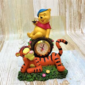 レア★くまのプーさん Winnie the Pooh★置時計 ティガー フィギュア 樽 陶器製★ディズニー Disney TDL 