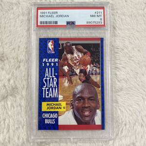 1円~スタート！1991 Fleer マイケル ジョーダン NBA カード PSA-8超美品MICHEAL JORDAN